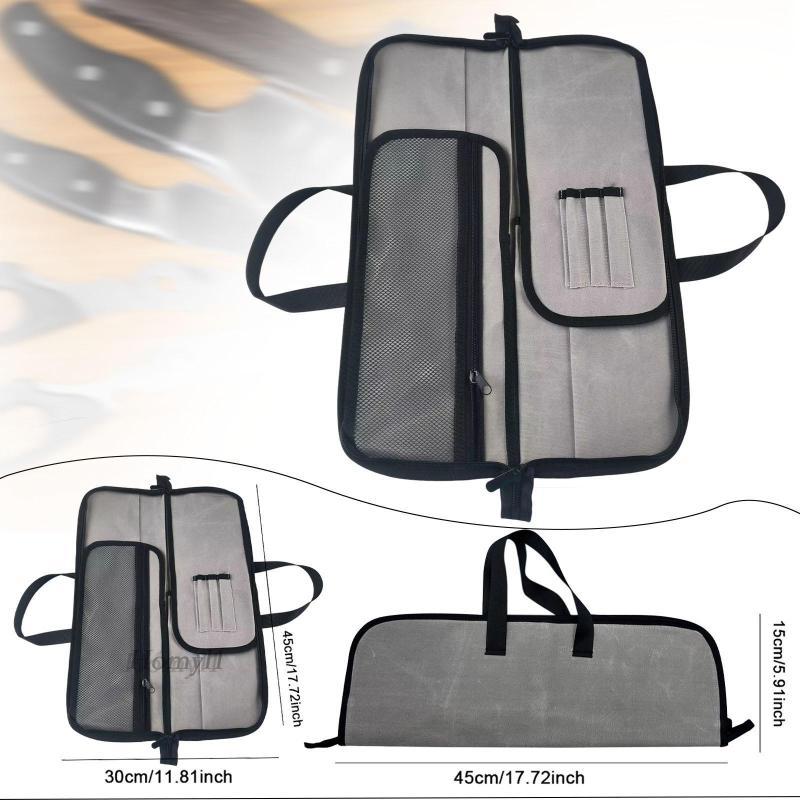 [Homyl1] Chef Knife Carrying Case Knife Bag พับพร้อมช่องใส่ของกระเป๋า Heavy Duty Chefs