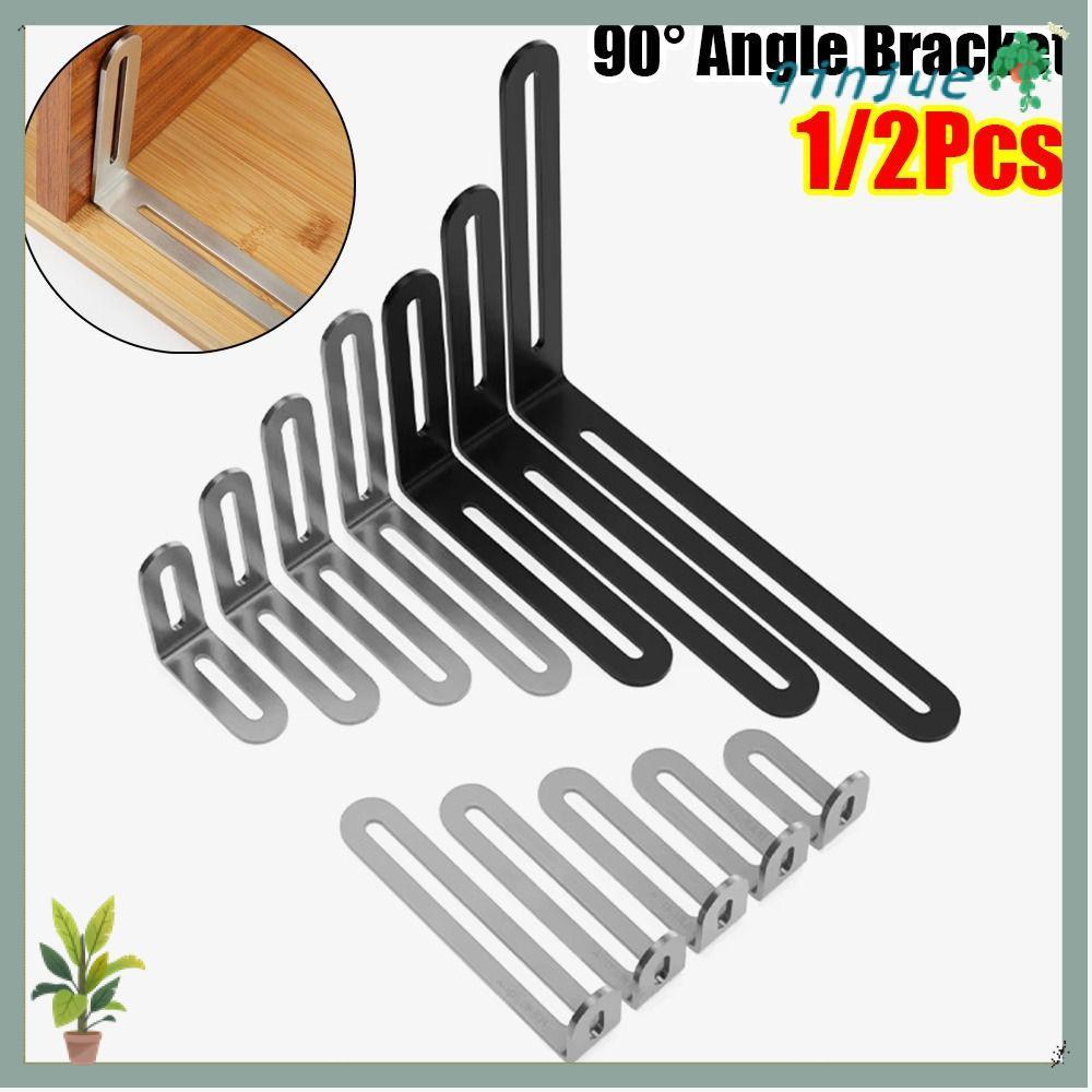 QINJUE 1/2 ชิ้นมุม, สแตนเลส 90 องศามุมขวามุมรั้ง Joint, เฟอร์นิเจอร์ Fastener Silver L รูปร่างชั้นวางสนับสนุนวงเล็บหน้าจอตู้ผนัง