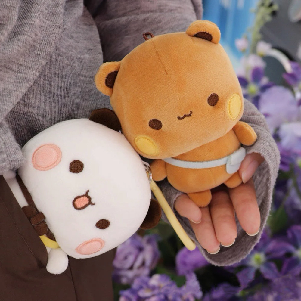 น่ารักแพนด้า บูบู และ สีดํา ตุ๊กตาจี้ น่ารัก สัตว์พวงกุญแจกระเป๋าจี้ส่งเด็กสาวของขวัญวันเกิด
