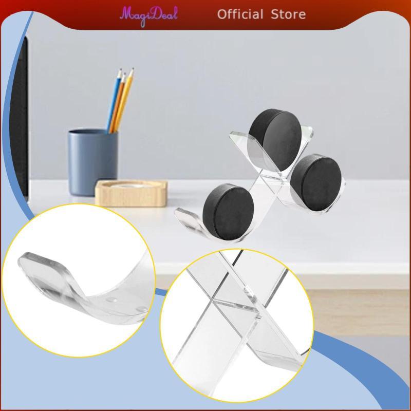 MagiDeal Hockey Puck Display Stand Hockey Puck Display Case Collection สําหรับ 3 Pucks Decor