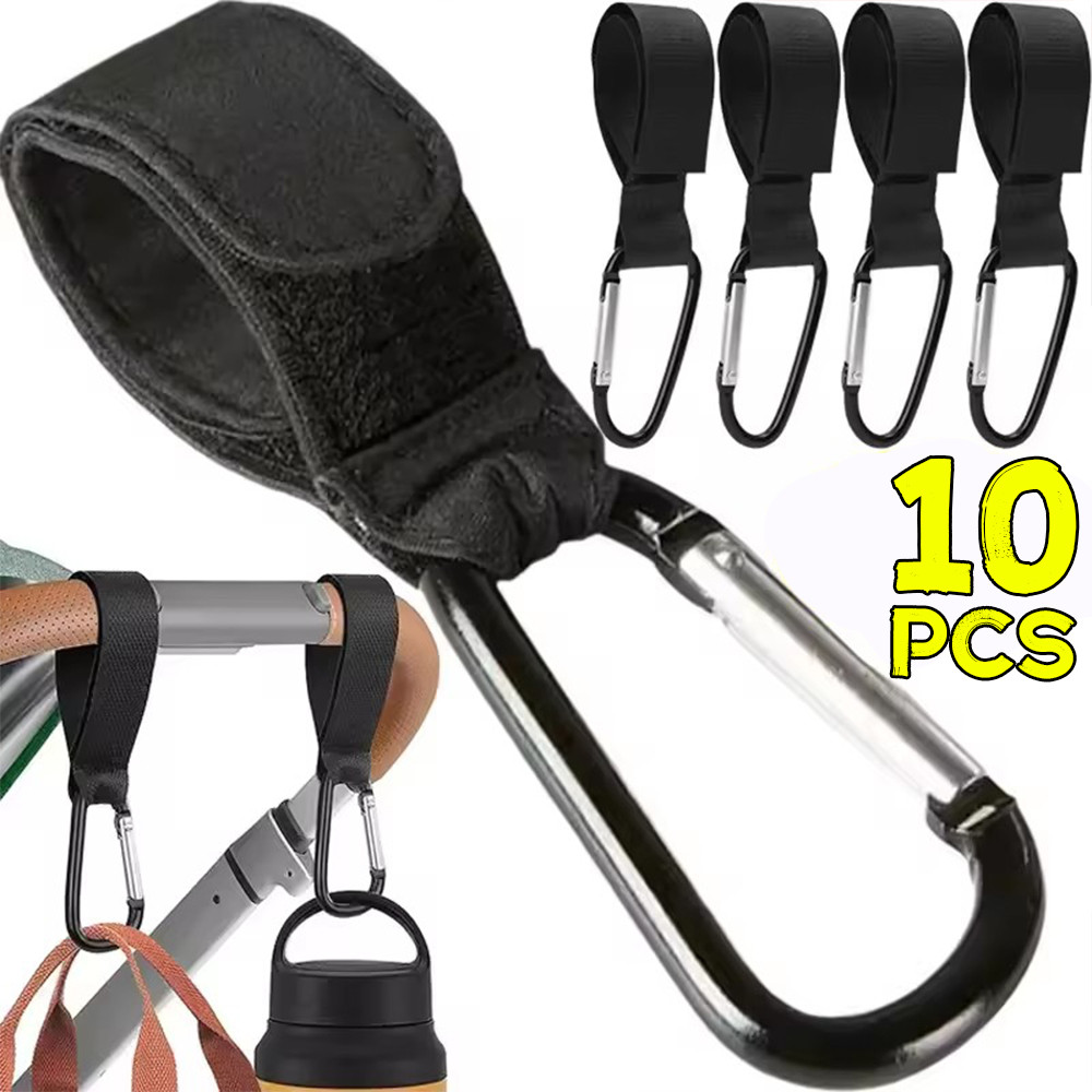 2/10 ชิ้นรถเข็นเด็ก Hook คลิปอลูมิเนียม Carabiner รถเข็นผ้าอ้อมกระเป๋าช้อปปิ้ง Pram Hook แขวนรถเข็นเด็ก Accessorie