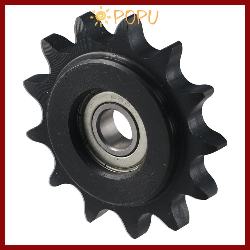 in stockPOPU นูน Idler Gear, C45 เหล็กคาร์บอน 10 มม.Bore 1/2 "Pitch Chain Idler Sprocket, ทนทาน 13 ฟ