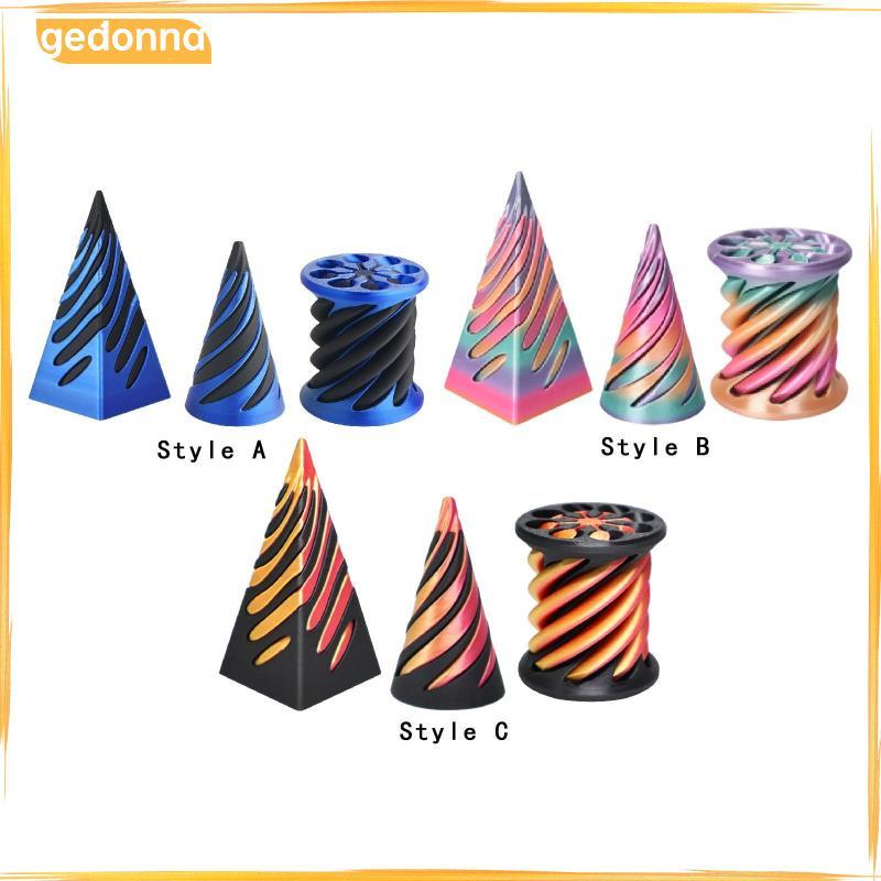 [gedonna] 3 แพ็ค Impossible Cone 3D พิมพ์ Mini Crossing Desktop ของที่ระลึกของขวัญที่ไม่ซ้ํากัน Rotatable Spiral Cone Fidget ของเล่น