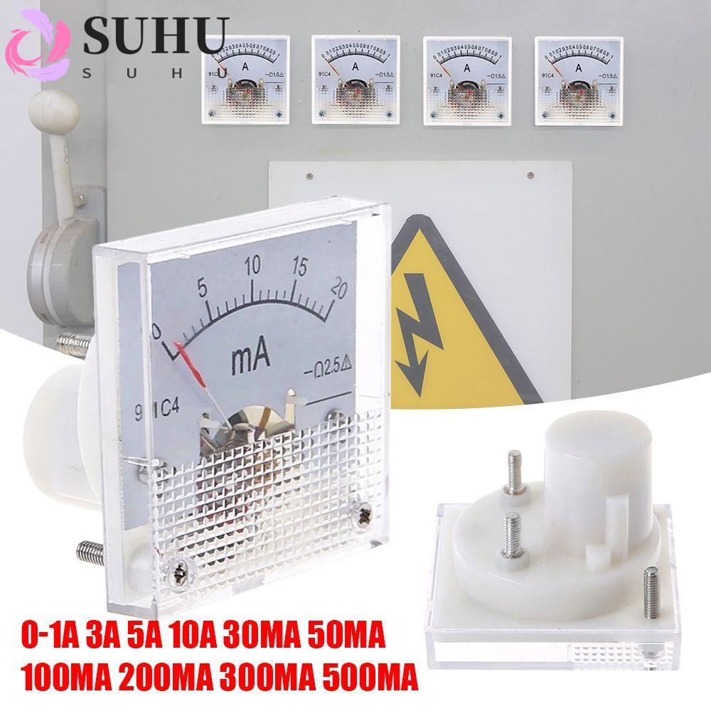 SUHU Analog แผงเมตร 91C4 ความแม่นยําสูง 0-1A 2A 3A 5A 10A 300mA 500mA แอมป์มิเตอร์