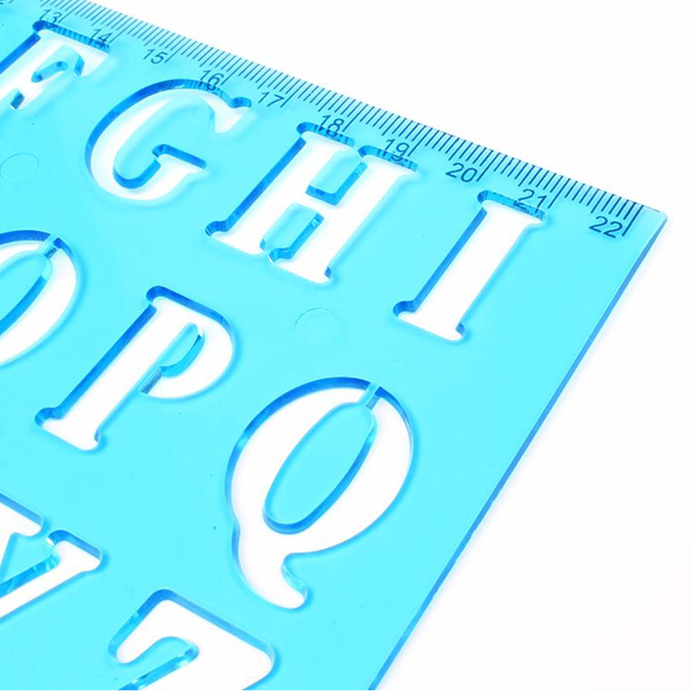 Ttiitt ไม้บรรทัดวาดพลาสติกตัวอักษรและหมายเลข Hollow Template Stencil เครื่องมือการเรียนรู้สําหรับเด็