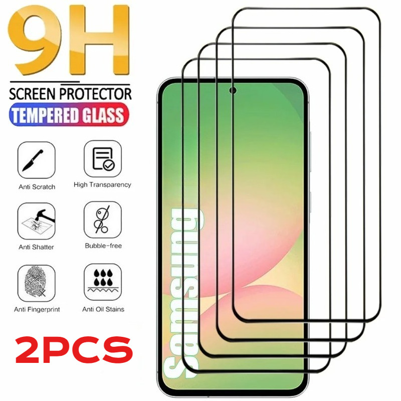 SAMSUNG 2Pcsป้องกันหน้าจอHDฟิล์มแก้วสําหรับSamsung Galaxy A17 A16 A15 A14 A13 Privacy ClearกระจกนิรภัยสําหรับGalaxy A07 A06 A05s A05 SM-A137 Anti Spyขอบสีดําฟิล์มแก้ว