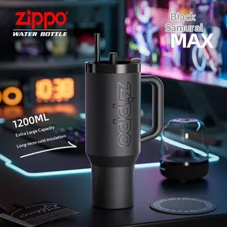 ZIPPO Official Black Warrior Max การเก็บรักษาความร้อน Anti-Leakage Cup 1200ml Ice Keeper 6 ชั่วโมงพร้อมถ้วยฉนวนของขวัญ