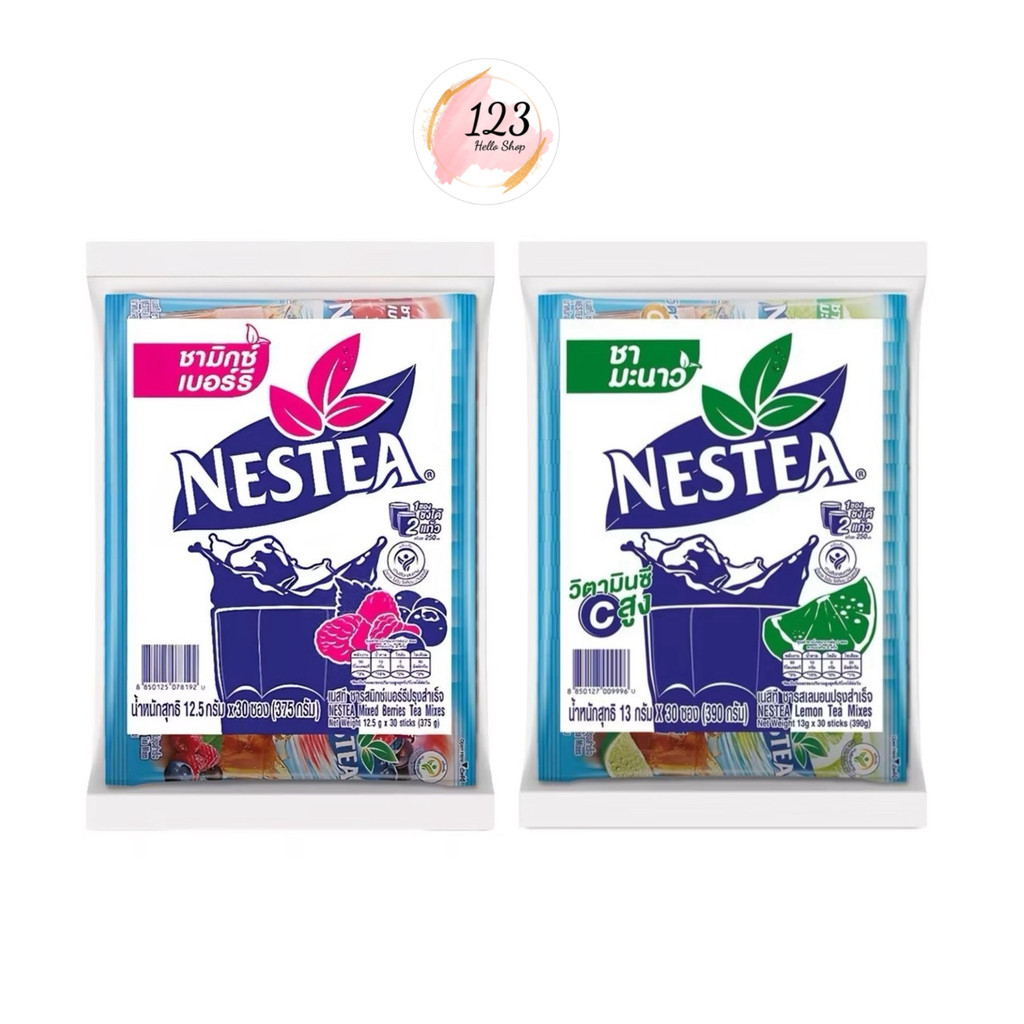 📍 (1ถุง/30ซอง) Nestea 12.5-13g เนสที ชามิกซ์เบอรี่,ชามะนาว ปรุงสำเร็จชนิดผง  ✨