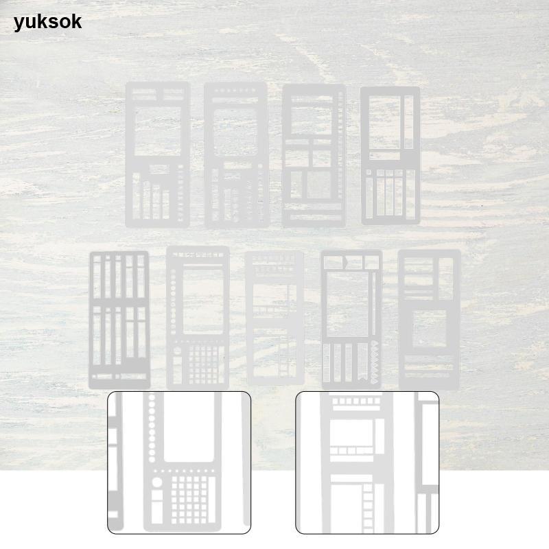 [yuksok] 9 ชิ้น Journal Stencil Planner Tracker แม่แบบ Overviews DIY Crafting Hollowed