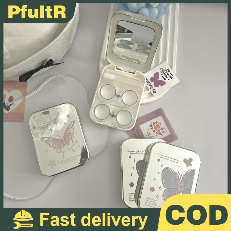 Null สองแพ็คคอนแทคเลนส์แบบพกพามินิคอนแทคเลนส์กล่องคอนเทนเนอร์ Soak Storage Kit null