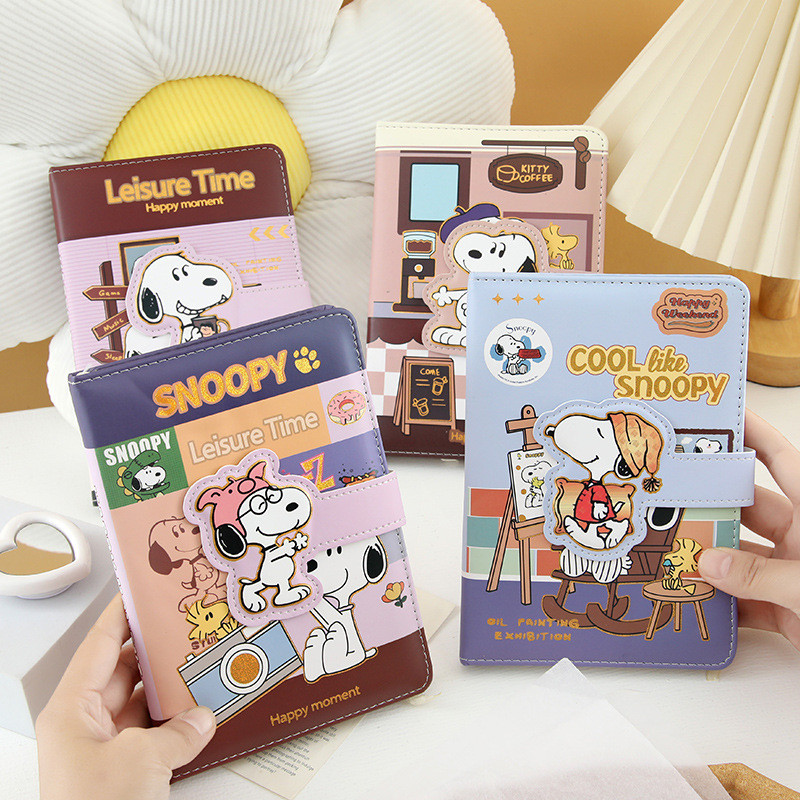 สมุดโน๊ต Snoopy น่ารัก A5 Gilding Notepad Cross-Border Snapbook นักเรียนคู่มือเครื่องเขียนวัน 6 ของขวัญ
