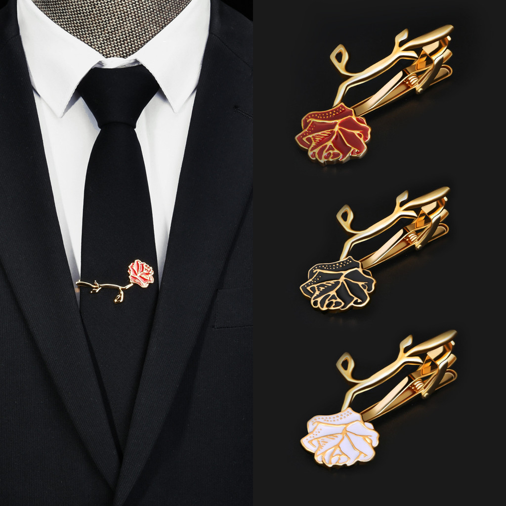 Lavalier Simple Rose Tie Clip Mens Business Pin Buckle Pin Tie Clip Tie Buckle Clip