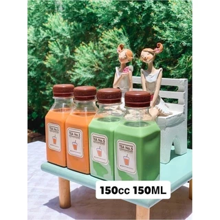 ขวดน้ำ ขวดพลาสติกใส 150 cc ทรงเหลี่ยมใส พร้อมฝา พร้อมส่ง