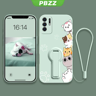 PBZZ FOR เคส Case สำหรับ OPPO Reno 6 4กรัม OPPO A16 OPPO Reno 6Z 5กรัม OPPO reno6 Z 5กรัมโทรศัพท์ปลอก softcase ซิลิโคนเหลวกันกระแทกปกการออกแบบใหม่ความงามการ์ตูนแมวกับผู้ถือ YTXZDZMM01