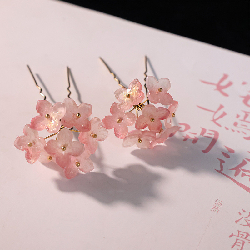 Theship Flower Hair Glass Glass Glass Glass Glass U Hair Powder Powder Starknot Headband Red Red Hai