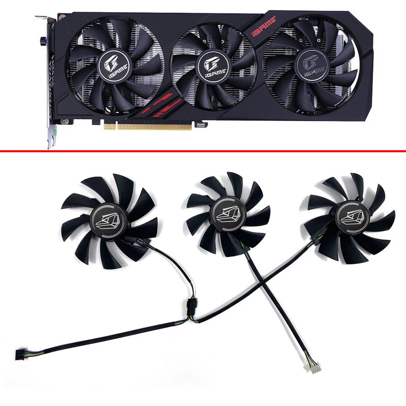 85 มม.75 มม.4PIN RTX2060 1660S GPU พัดลมสําหรับสีสัน Geforce RTX 2060 เกม ES Igame Geforce GTX1660 T