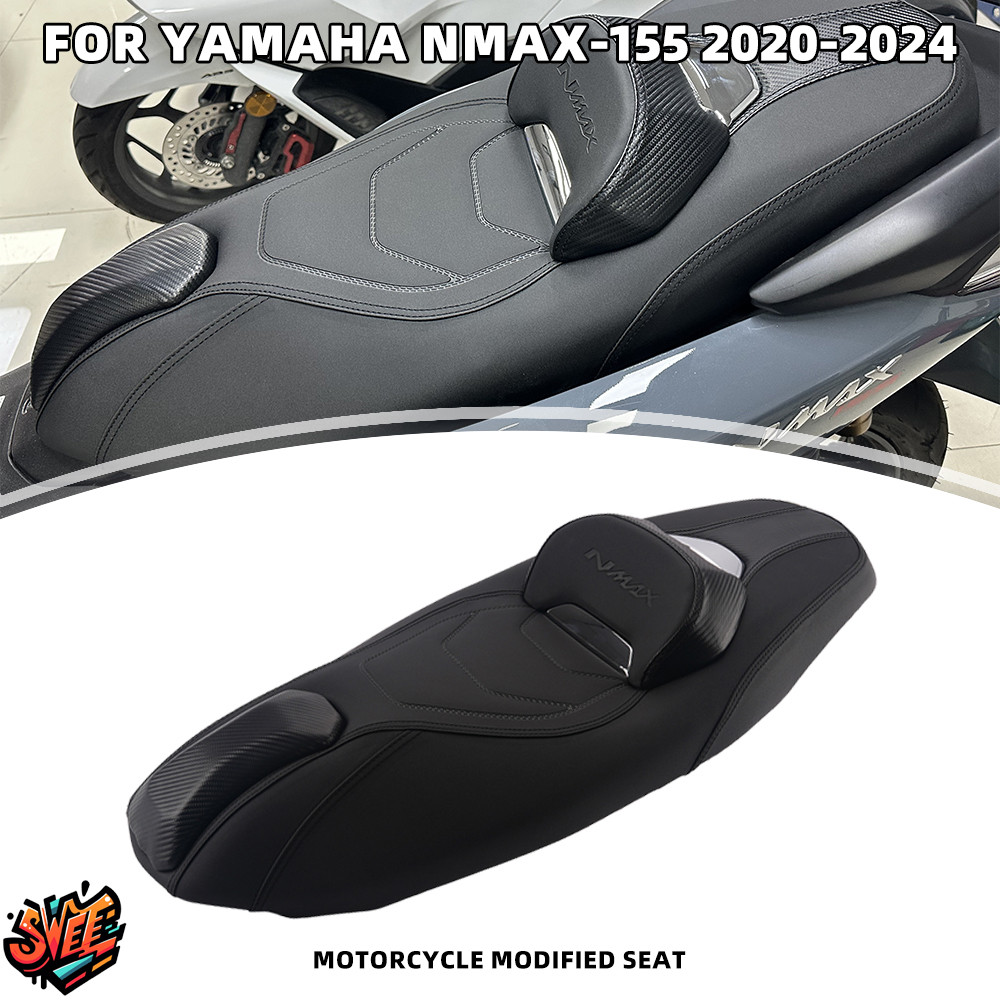 NMAX 155 เบาะนั่งรถจักรยานยนต์เบาะรองนั่งด้านหน้าด้านหลัง Pillion พร้อมพนักพิงสําหรับ YAMAHA NMAX155 NMAX-155 2020-2024