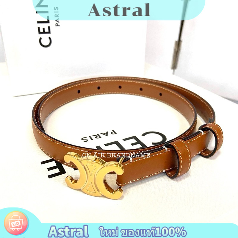 New celine small thriomphe belt 1.8 สี tan เข็มขัด รุ่นฮิต