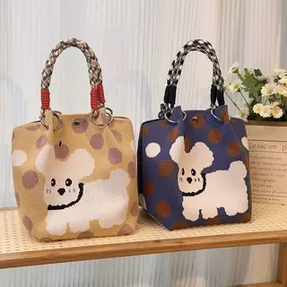 กระเป๋าถือถักนิตติ้ง(พร้อมส่ง)แฟชั่นฤดูใบไม้ผลิ แฟชั่นมาใหม่ ดีไซน์เฉพาะ ทันสมัย สำหรับผู้หญิง งานสวยน่ารัก