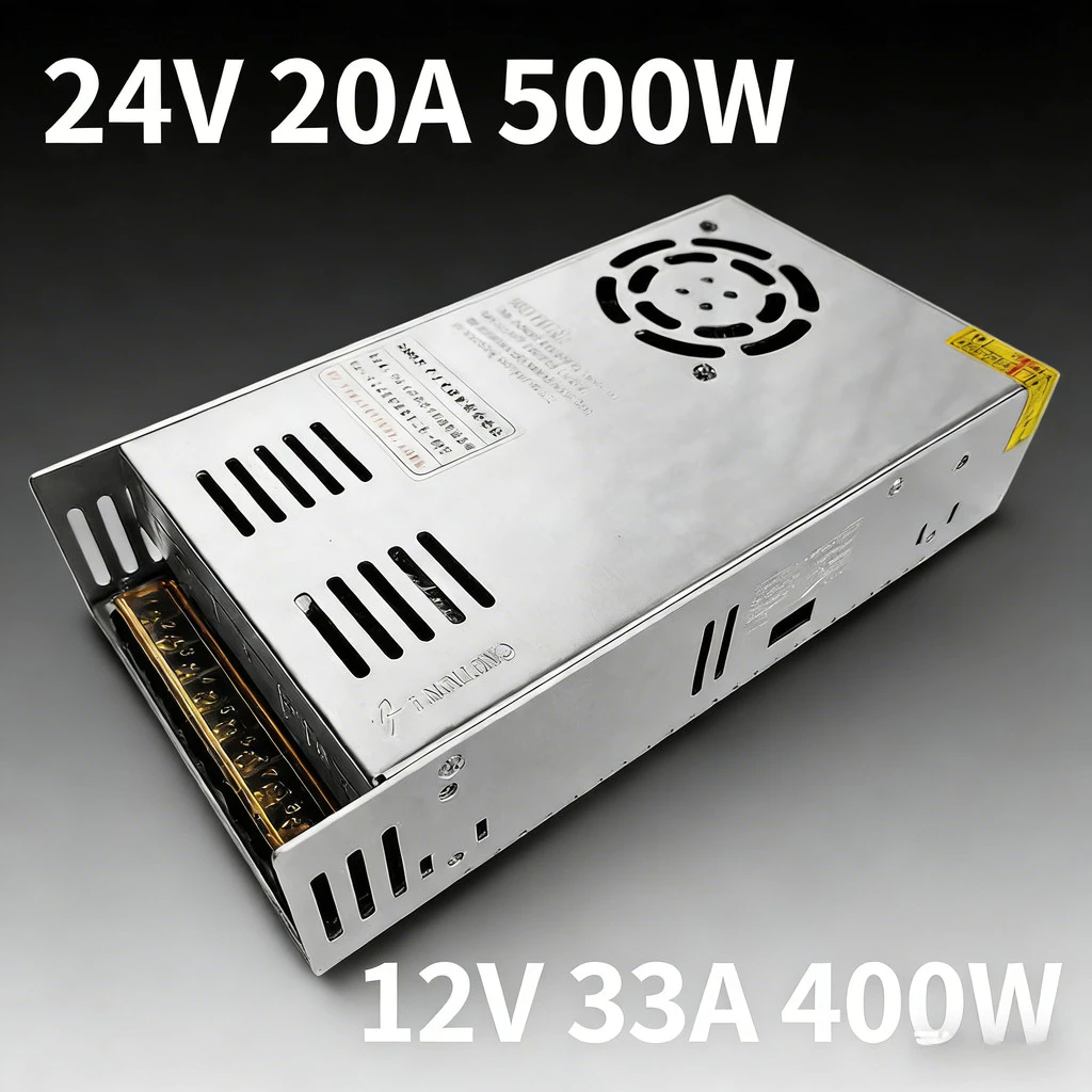 ⚡⚡สีขาว สวิตชิ่งเพาเวอร์ซัพพลาย Switching Power Supply 24V 20A 500W 12V 33A 400W(สีเงิน) Watt สำหรับกล้องวงจรปิด
