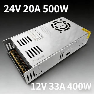 ⚡⚡สีขาว สวิตชิ่งเพาเวอร์ซัพพลาย Switching Power Supply 24V 20A 500W 12V 33A 400W(สีเงิน) Watt สำหรับกล้องวงจรปิด
