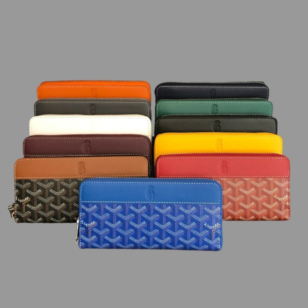 Goyard กระเป๋าฟันสุนัข hobo กระเป๋าฟันสุนัข goyard Daigou เกรด Goyard Matignon ซิปกระเป๋าสตางค์ยาว O