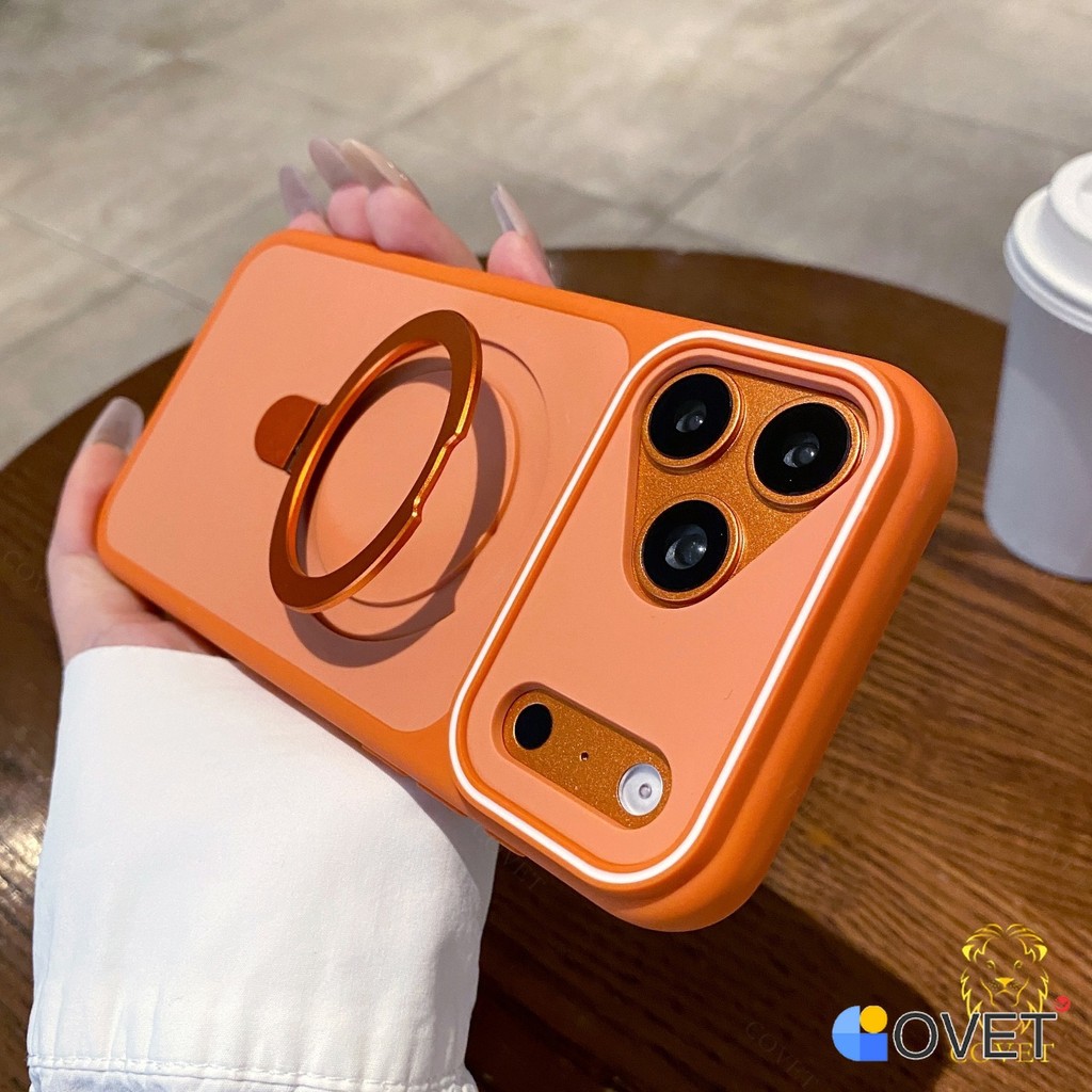 COVET เคสโทรศัพท์สองสีที่รองรับแม่เหล็กพร้อม IPhone 17 16 15 14 13 12 11 Pro Max Plus Air Case พร้อมขาตั้ง,การป้องกันกล้องเต็มรูปแบบ