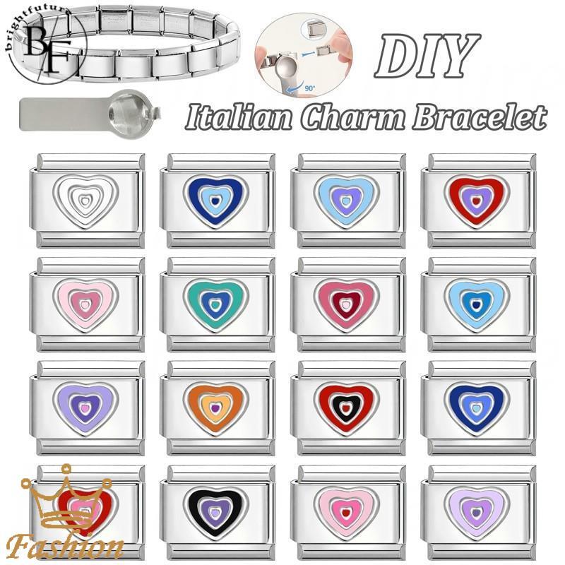 สร้อยข้อมือสแตนเลสสไตล์รักอิตาเลียน charm DIY เสริมบุคลิกภาพ retro