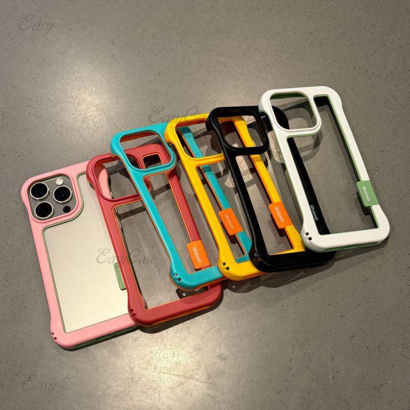 เคสโทรศัพท์ระบายความร้อนแบบไม่มีกรอบกลวงเรียบง่ายสําหรับ 17 16 15 14 13 12 โปรแม็กซ์ กันลื่นและป้องกันการตกกระแทกฝาหลัง