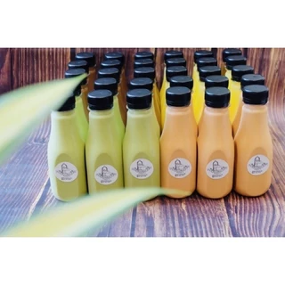 ขวดพลาสติก ขวดpet 220cc แพคละ 150 ใบ พร้อมฝา ทรงกลมตัด ***พร้อมส่ง***