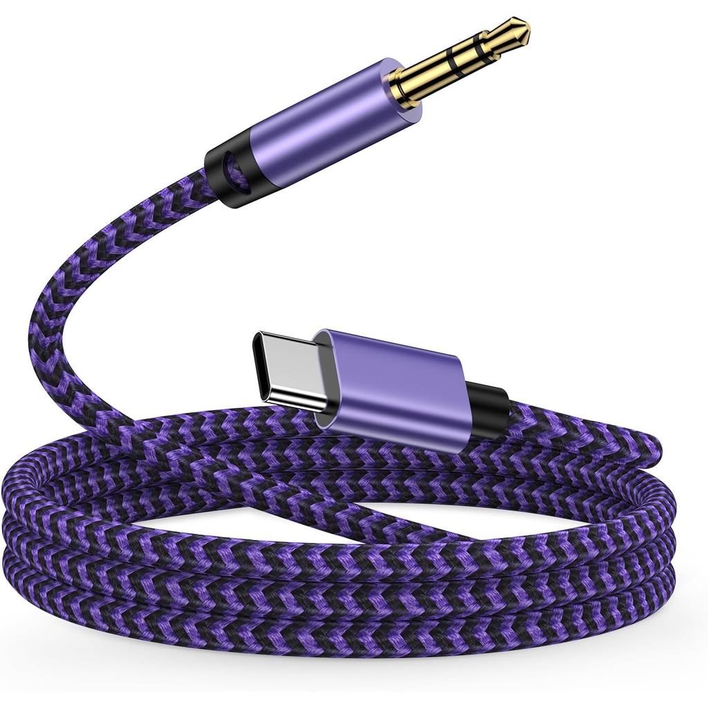 IPhone 16 17 Aux สายไฟสําหรับรถยนต์ USB C ถึง 3.5 มม.แจ็คหูฟังอะแดปเตอร์ 3FT รถสเตอริโอ Aux สายสัญญา