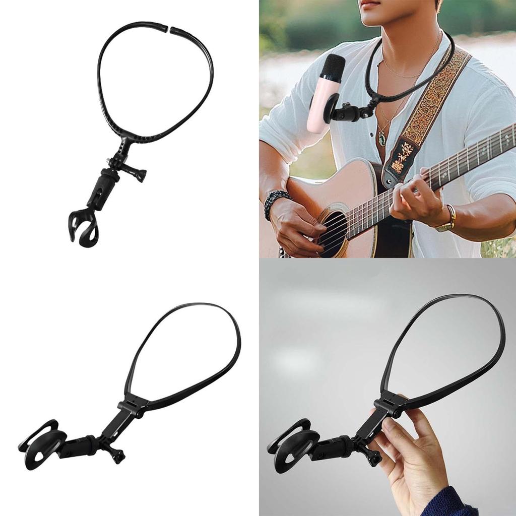 [rsrhxt] ที่วางไมโครโฟนแบบคล้องคอ Professional HandsFree MIC Stand Stay Brace วัสดุ PP