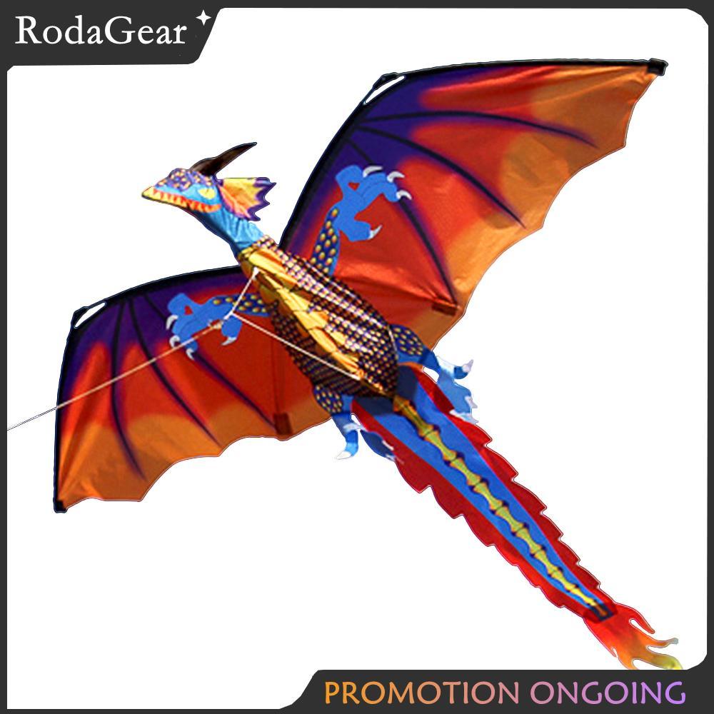 RodaGear 140 ซม. x 120 ซม./55 47 นิ้ว Dragon Kite Single Line บินหาง 100 m สำหรับเด็กผู้ใหญ่