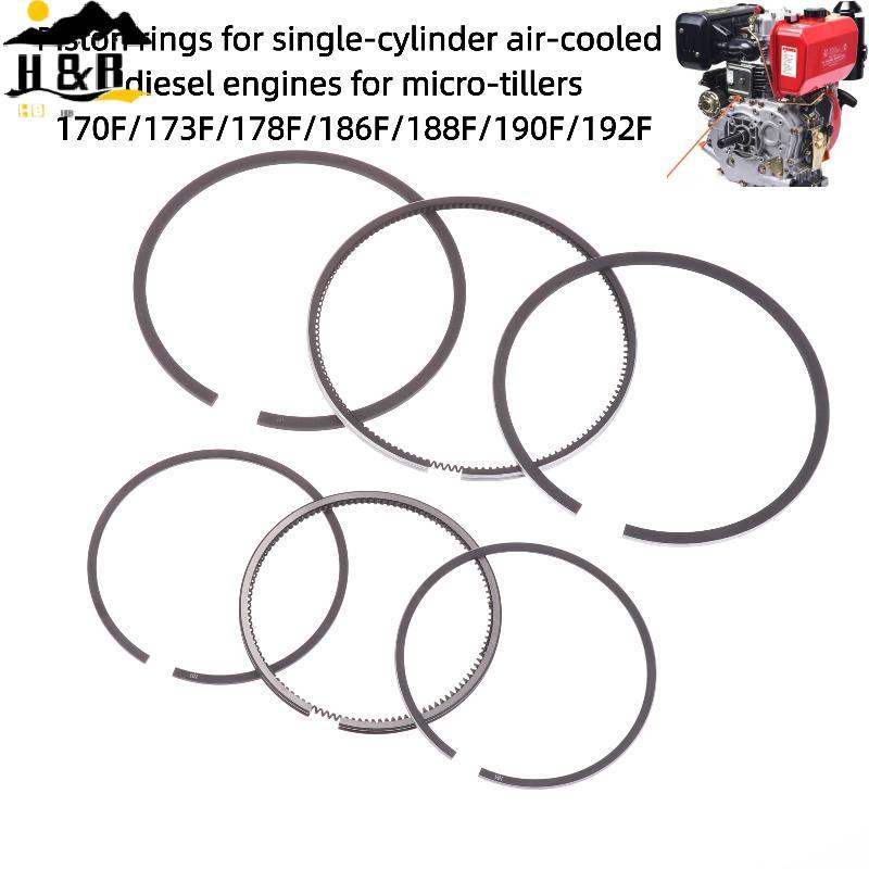 H & B 3 ชิ้น/เซ็ตแหวนลูกสูบ Fit Single กระบอกเครื่องยนต์ดีเซล 168F 170F 173F 178F 186F 188F 192F เคร