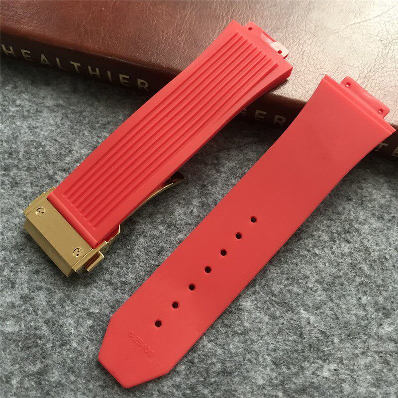 เหมาะสําหรับ Hengbao สายนาฬิกาชายยาง HUBLOT Hengbao/UBLOT ระเบิดสายนาฬิกาซิลิโคน 26 * 17 มม.