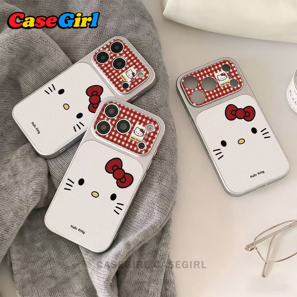 [✅คุณภาพดี มีโปร ] เคสไอโฟน Hello Kitty สินค้าใหม่ หนังเทียม สำหรับ iPhone 17 16 15 14 13 12 11 Pro Max 14 Plus
