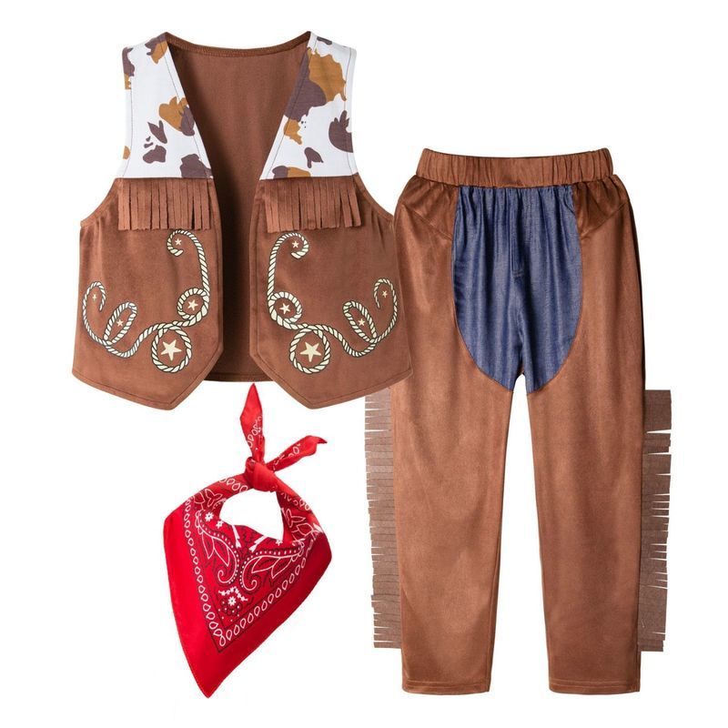 男童节日表演服儿童套装 西部牛仔角色服宝宝扮演服cosplay3-23Boys' Holiday Performance Cos Children's Suit Western Cowboy Role