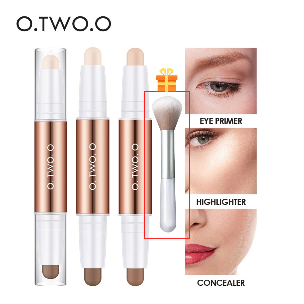 O.TWO.O 3D Contour Stick Highlight Double-ended Matte Contouring Highlighter Nose Shadow Long Lastin