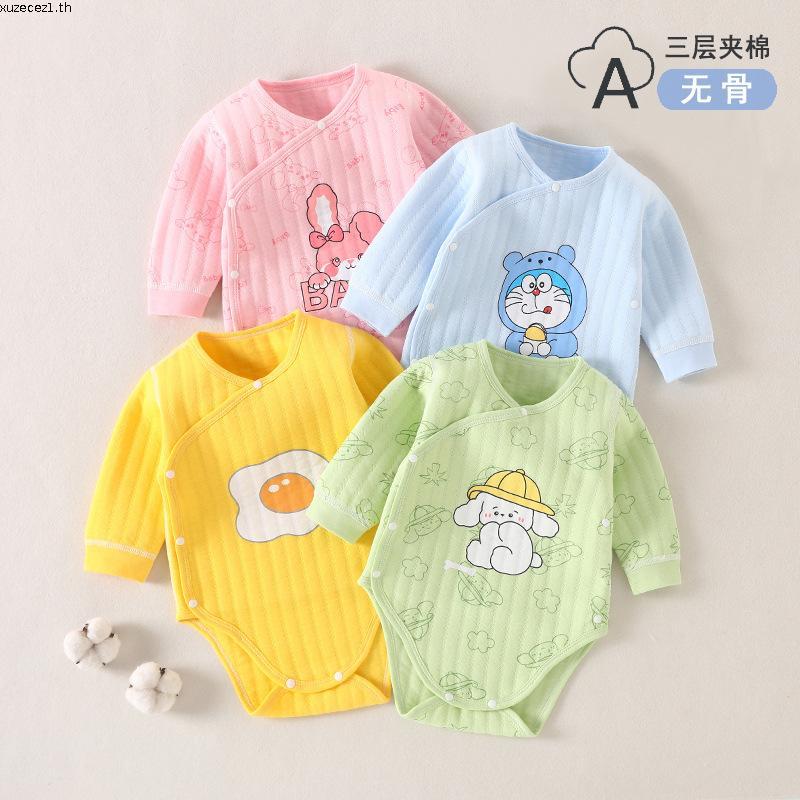 angle baby ชุดเด็ก papa baby เสื้อผ้าเด็กอ่อนผ้าฝ้ายแท้สำหรับฤดูใบไม้ผลิฤดูใบไม้ร่วงและฤดูหนาวเสื้อผ