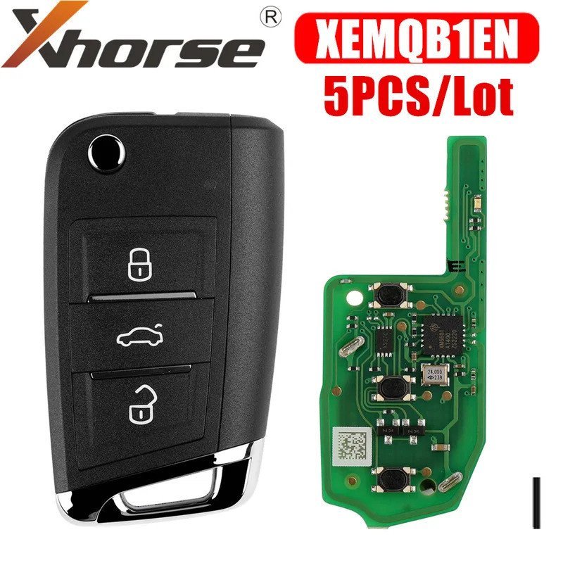 Xhorse XEMQB1EN Super Remote Key สําหรับ MQB 3 ปุ่มในตัว Super Chip เวอร์ชันภาษาอังกฤษ 5 ชิ้น/ล็อต M