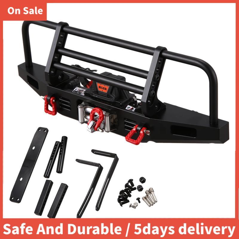 กันชนหน้าโลหะพร้อมระบบรีโมทคอนโทรล Winch สําหรับ 1/10 RC Crawler TRX4 SCX10 & SCX10 II 90046