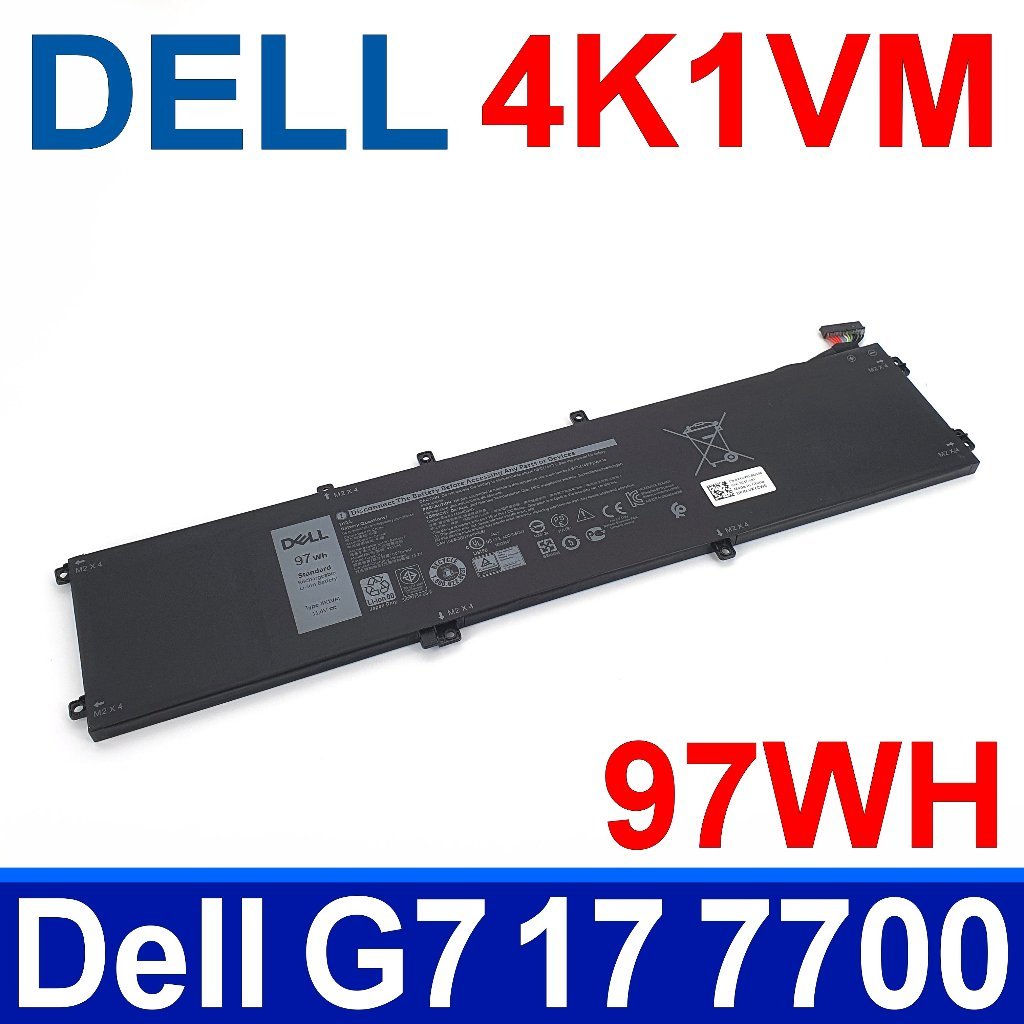 แบตเตอรี่เดิม 5 ชิ้น DE.LL 4K1VM G7 17 7700 P102F P102F003 4KIVM 9TM7D XYCW0