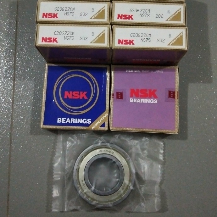 แบริ่ง 6206ZZ NSK Japan ฝาครอบเหล็ก 6206 ZZ
