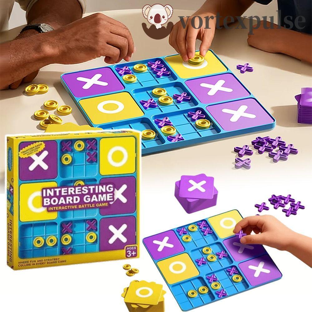 VORTEXPULSE Tic Tac Toe Board Game, Funny Parent-Child Interactive Montessori Puzzle Table Game, Cog