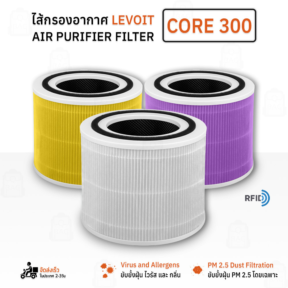 The Hugs Shop Qbag - ไส้กรอง Levoit Core 300 / Core 300P / Core 300S / Core P350 / Core 300-RF แผ่นก