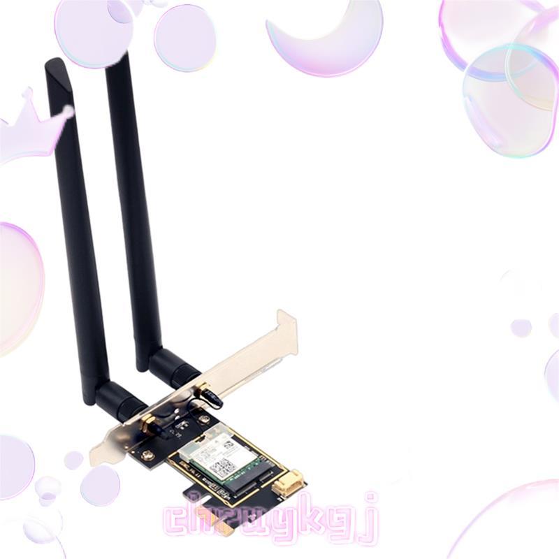 Dual Band 802.11ax WIFI6 การ์ดไร้สาย RTL8852BE พร้อมเสาอากาศ 8DB AX1800 PCI-E Wlan BT5.2 2.4G/5Ghz c