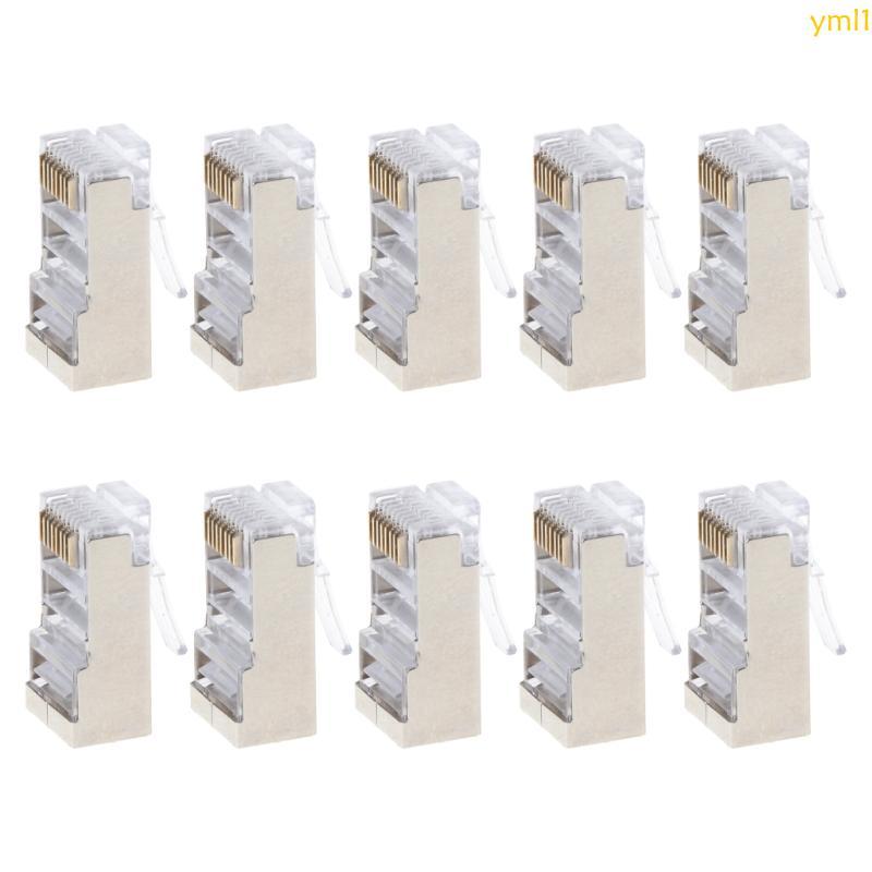Yml1 ผ่านผ่านตัวเชื่อมต่อ RJ45 CAT6 LAN UTP ปลั๊กสายเคเบิลเครื่องมือฟรี Cat6