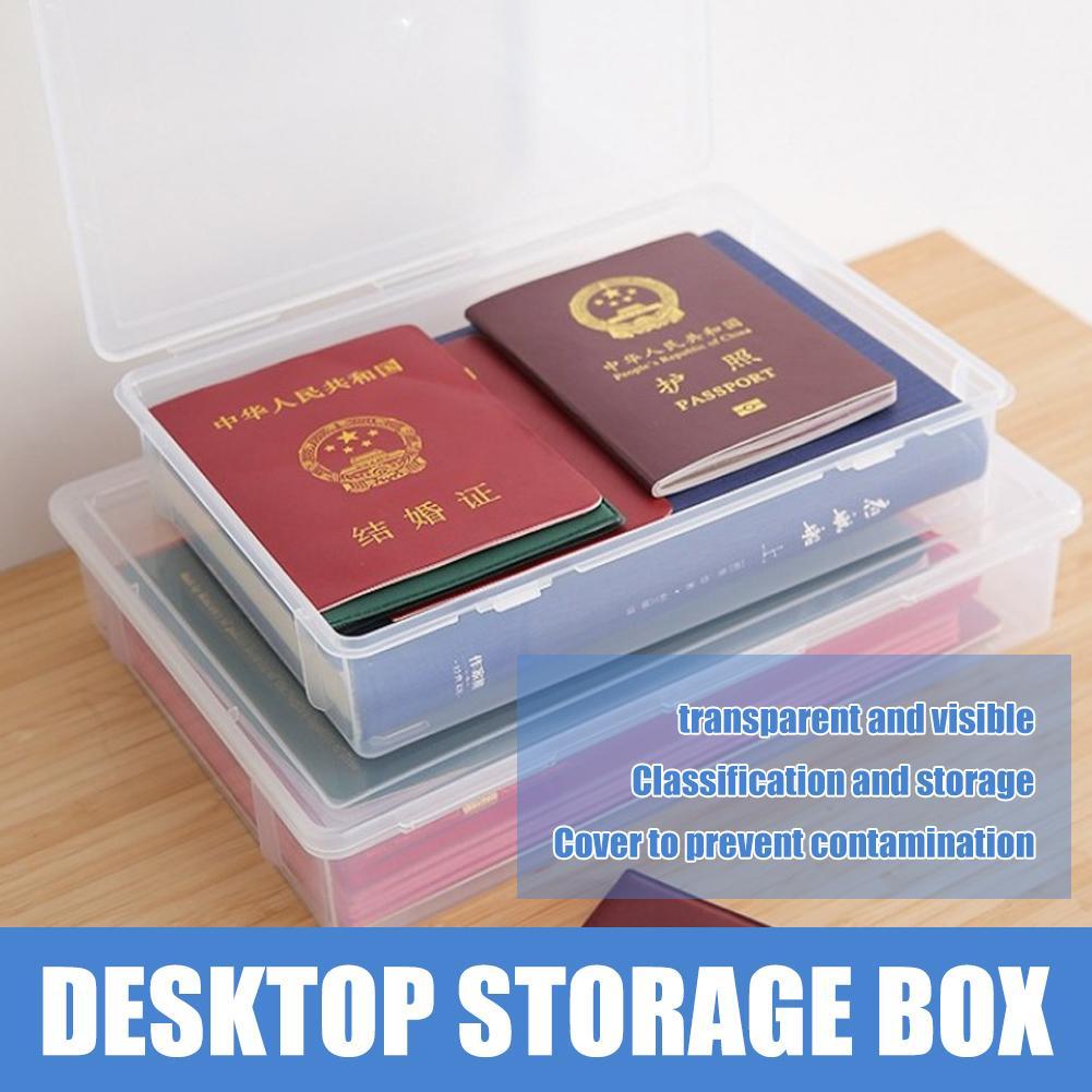 ป้องกันฝุ่นเดสก์ท็อปแฟ้ม Organizer กล่อง A4 เอกสารสําหรับ Moisture Proof Home Office U9u7