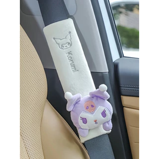 1/2 ชิ้น Sanrio Kuromi Melody เข็มขัดนิรภัยรถยนต์ไหล่ป้องกัน Cinnamoroll การ์ตูนน่ารักเข็มขัดนิรภัยรถยนต์