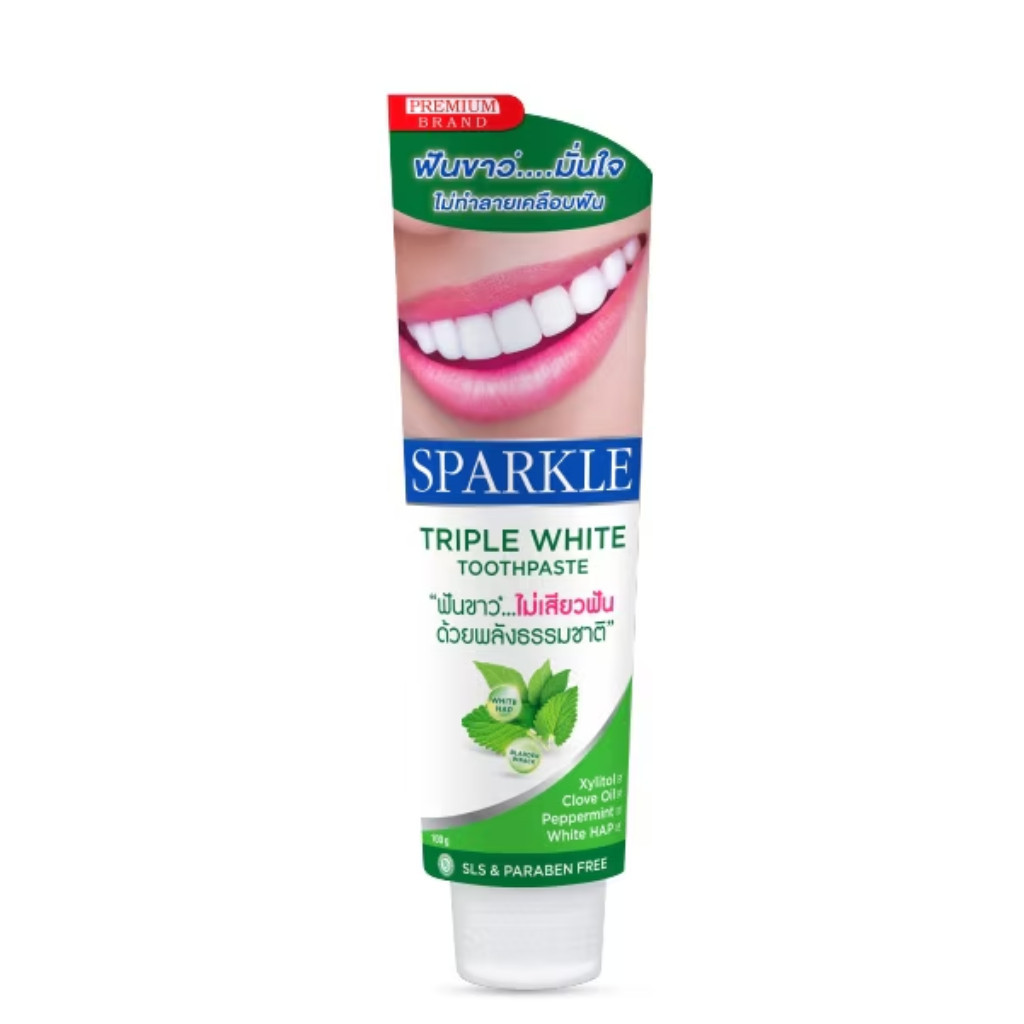 ยาสีฟัน Sparkle Toothpaste Triple White 100g. ยาสีฟัน Sparkle Triple White ขนาด 100 กรัม